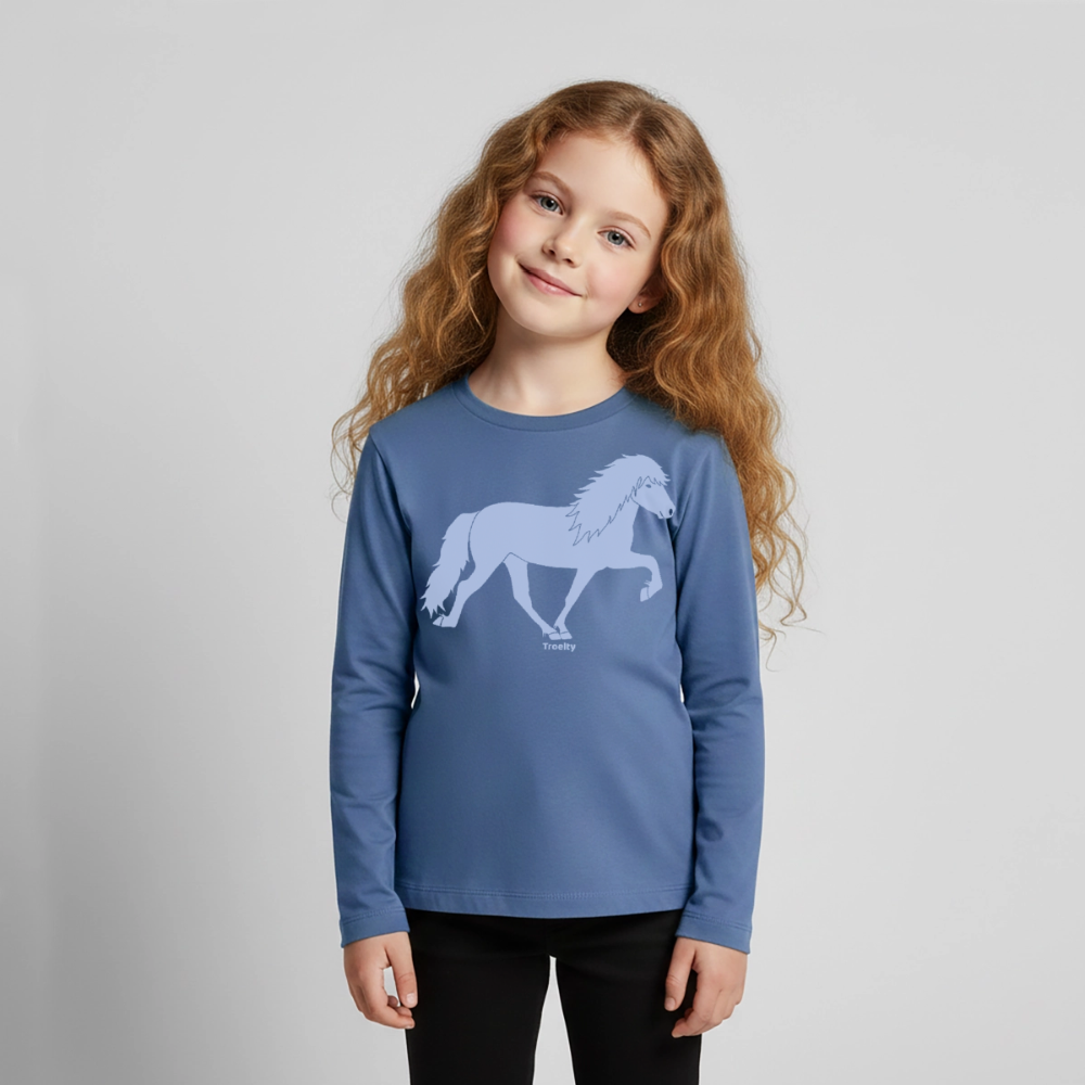 Kinder Premium Langarmshirt - Taubenblau