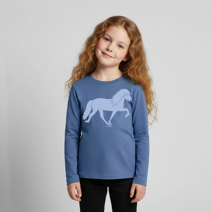 Kinder Premium Langarmshirt - Taubenblau
