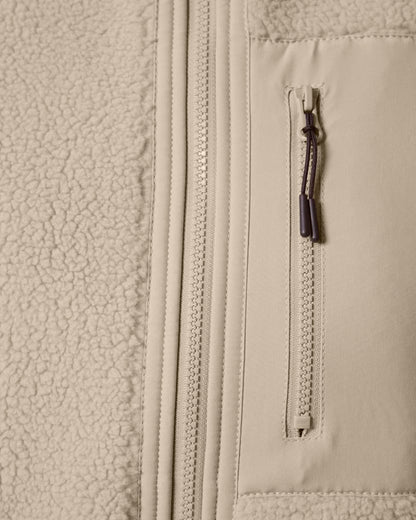 Troelty Sherpaweste Beige Fronttasche mit Reißverschluss