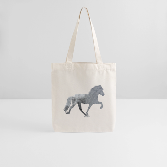 Helle Tasche mit langen Henkeln und Tölter in Glitzer